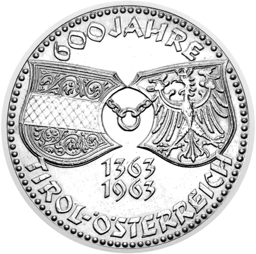 50 šiliņu Tiroles līgums 1963 Austrija sudraba monēta (1)