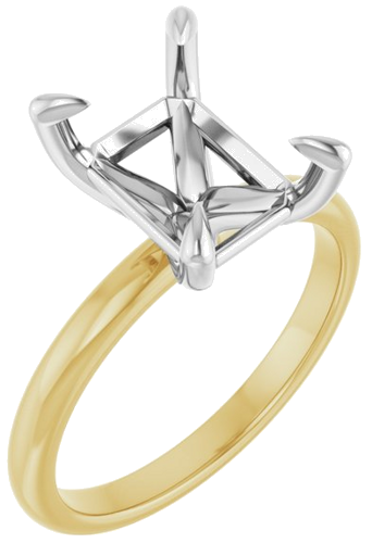 Sužadėtuvių Žiedas „Solitaire“ 18k yellow/white gold Emerald 10mm x 8mm (1)