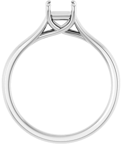 Platinum 5 mm Asscher Solitaire Engagement Ring Mounting (4)