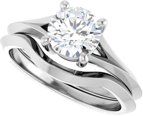 14K White 6.5 mm Round Solitaire Engagement Ring Mounting (10)