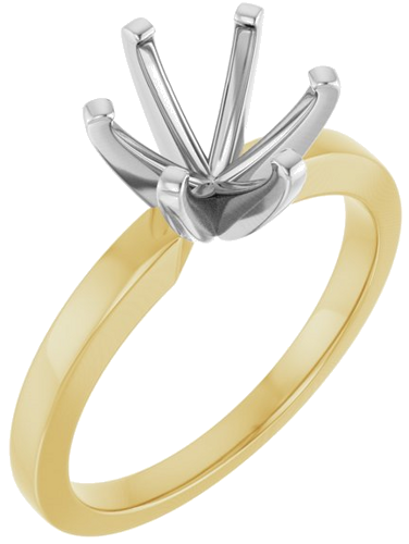 Sužadėtuvių Žiedas „Solitaire“ 18k yellow/white gold Round 8.2mm (1)