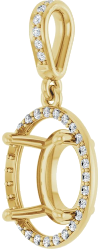 Pakabukas „Halo-Style“ 14k yellow gold Oval 10mm x 8mm (2)