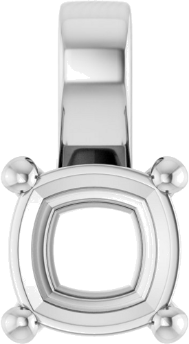 14K White 7 mm Cushion Pendant Mounting (1)