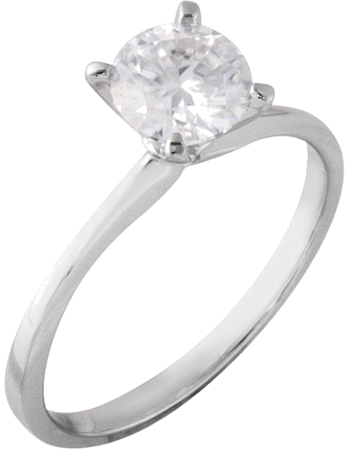 14K White 6.5 mm Round Engagement Ring Mounting (3)