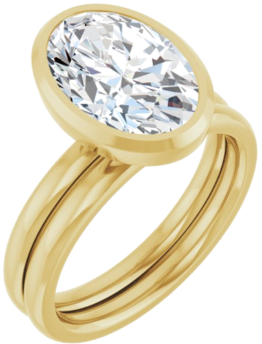 Sužadėtuvių Žiedas „Bezel-Set Solitaire“ 14k yellow gold Oval 11.5mm x 8mm (6)