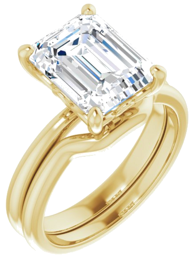 14K Yellow 10x8 mm Emerald Solitaire Engagement Ring Mounting (6)