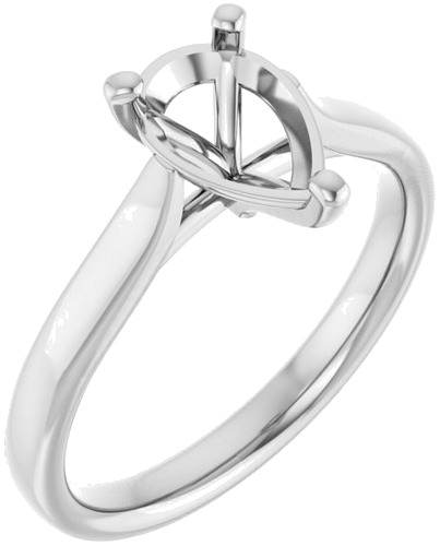 Sužadėtuvių Žiedas „Solitaire“ 585 Baltojo Aukso Pear Shape 9mm x 6mm (1)