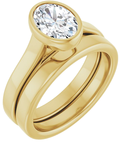 Sužadėtuvių Žiedas „Bezel-Set Solitaire“ 14k yellow gold Oval 8mm x 6mm (6)
