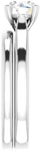 Sužadėtuvių Žiedas „Solitaire“ 585 Baltojo Aukso Round 6mm (9)