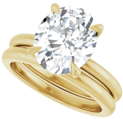 Sužadėtuvių Žiedas 585 Geltonojo Aukso Oval 11mm x 9mm (10)