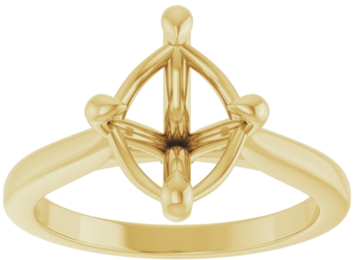 Sužadėtuvių Žiedas „Solitaire“ 14k yellow gold Elongated Cushion 10mm x 8mm (3)