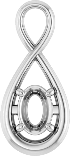 Pakabukas „Infinity-Inspired Solitaire“ 950 Platinos Oval 7mm x 5mm (1)
