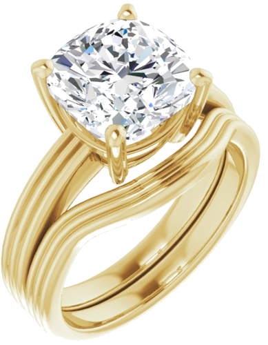 Sužadėtuvių Žiedas „Solitaire“ 18k yellow gold Cushion 9mm (6)