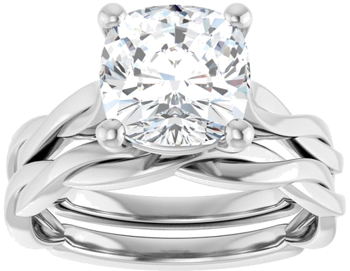 Sužadėtuvių Žiedas „Infinity-Inspired“ 950 Platinos Cushion 8mm (8)