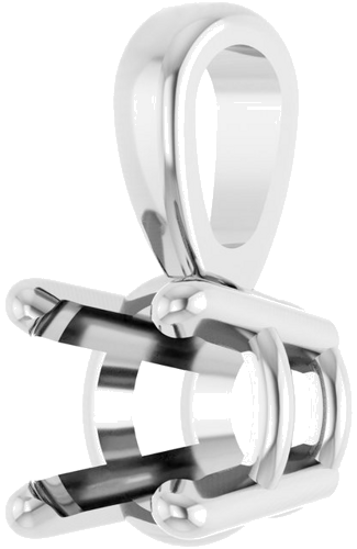 10K White 4.5 mm Round 4-Prong Pendant Mounting (2)