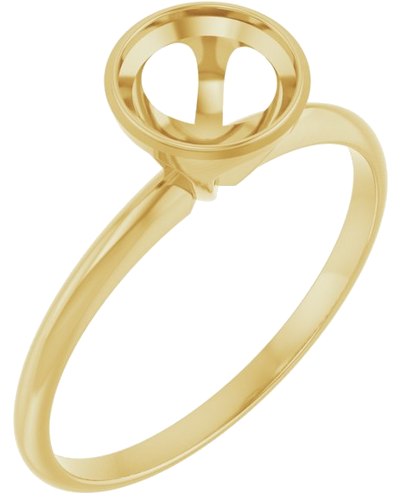 14K Yellow 6.5 mm Round Solitaire Engagement Ring Mounting (1)