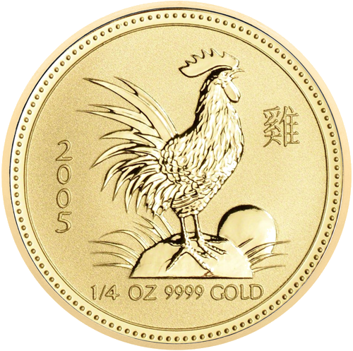 1/4 oz Gaiļa gads (Lunar I) 2005 Austrālijas zelta monēta (1)