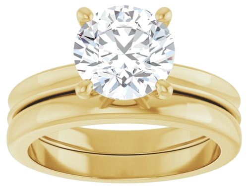 Sužadėtuvių Žiedas 14k yellow gold Round 8mm (8)