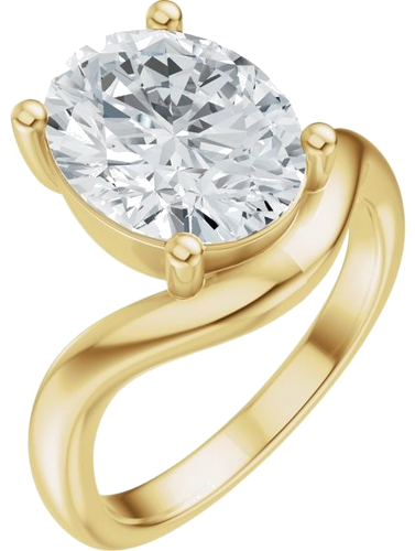 Sužadėtuvių Žiedas „Solitaire Asymmetric“ 14k yellow gold Oval 11mm x 9mm (1)