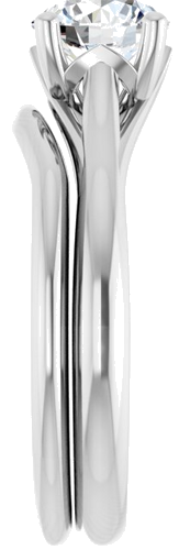 Sužadėtuvių Žiedas „Solitaire“ 585 Baltojo Aukso Round 6.5mm (9)