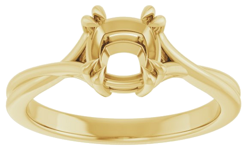 Sužadėtuvių Žiedas „Double Claw-Prong Solitaire Criss-Cross“ 14k yellow gold Cushion 6mm (3)