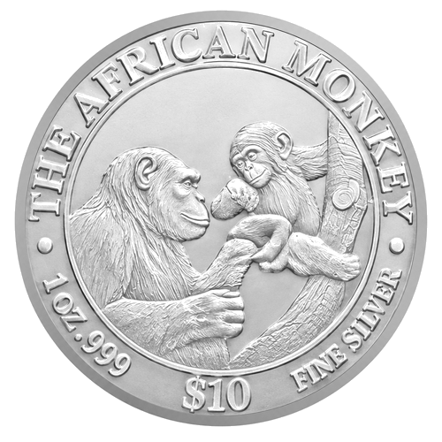 1 oz Šimpanze 1999 Somālija sudraba monēta (1)