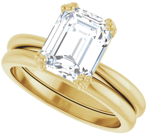 Sužadėtuvių Žiedas „Solitaire“ 14k yellow gold Emerald 9mm x 7mm (10)