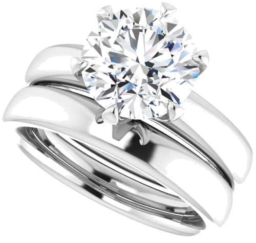 Sužadėtuvių Žiedas „Solstice Solitaire®“ 14k white gold Round 8.8mm (10)
