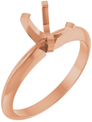 14K Rose 6.5x4.5 mm Oval Solitaire Engagement Ring Mounting (1)