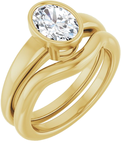 Sužadėtuvių Žiedas „Bezel-Set Solitaire“ 14k yellow gold Oval 8mm x 6mm (6)