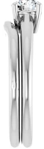Sužadėtuvių Žiedas 585 Baltojo Aukso Round 5.2mm (9)