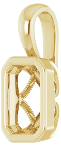 Pakabukas „Solitaire“ 585 Geltonojo Aukso Emerald 6mm x 4mm (2)