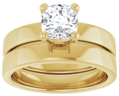 Sužadėtuvių Žiedas „Solitaire“ 14k yellow gold Cushion 6mm (8)