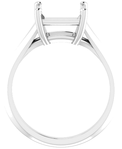 Sužadėtuvių Žiedas „Solitaire Split Shank“ 14k white gold Square 8mm (2)