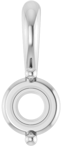 14K White 4 mm Round 2-Prong Basket Pendant Mounting (1)
