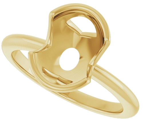 Sužadėtuvių Žiedas „Half-Bezel“ 14k yellow gold Oval 10mm x 8mm (5)