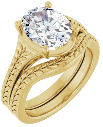 Sužadėtuvių Žiedas „Solitaire“ 14k yellow gold Oval 10mm x 8mm (6)