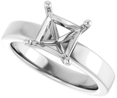 Sužadėtuvių Žiedas 950 Platinos Square 6.5mm (5)