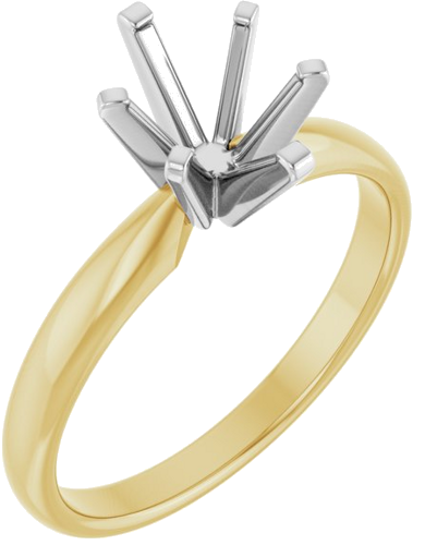 Sužadėtuvių Žiedas „Solitaire“ 585 Baltojo Ir Geltonojo Aukso Oval 8mm x 6mm (1)