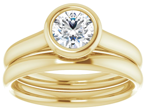 Sužadėtuvių Žiedas „Bezel-Set Solitaire“ 14k yellow gold Round 5.5mm (8)