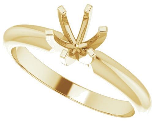 14K Yellow 5-5.3 mm Round 6-Prong Solitaire Ring Mounting (5)