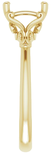 14K Yellow 6 mm Square Solitaire Engagement Ring Mounting (4)