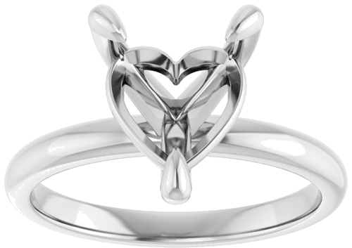 Sužadėtuvių Žiedas „Solitaire“ 14k white gold Heart 9mm (3)