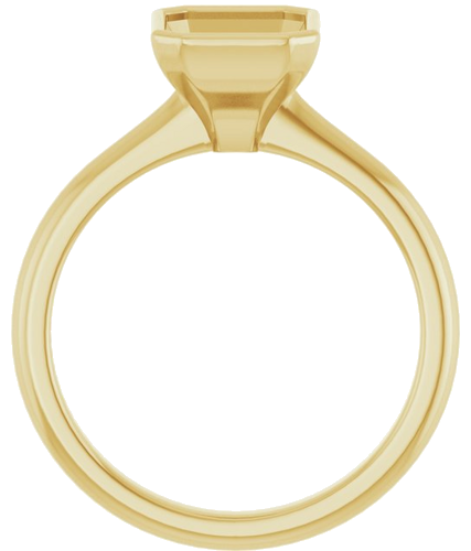 Sužadėtuvių Žiedas „Bezel-Set Solitaire“ 10k yellow gold Emerald 8.5mm x 6.5mm (2)