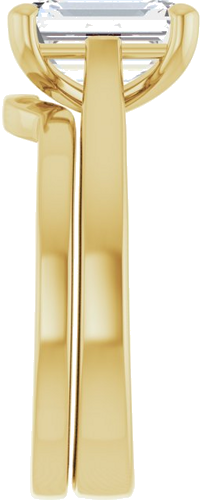 Sužadėtuvių Žiedas 14k yellow gold Emerald 9mm x 7mm (9)