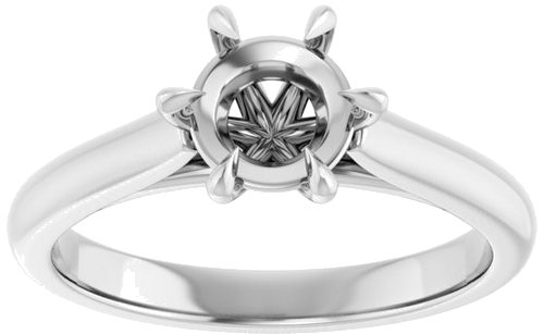 Sužadėtuvių Žiedas „Claw-Prong“ 14k white gold Round 6.5mm (3)