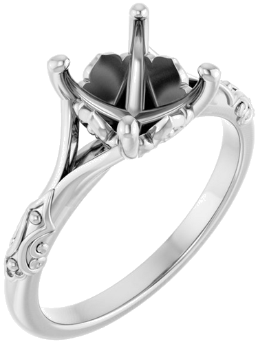 Sužadėtuvių Žiedas „Solitaire Split Shank“ 925 Sidabro Round 8mm (1)