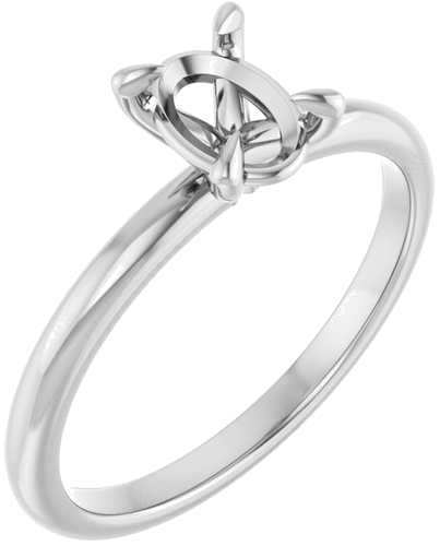 Sužadėtuvių Žiedas „Solitaire“ 950 Platinos Oval 7mm x 5mm (1)