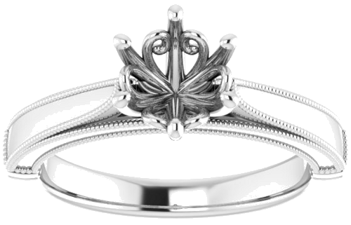 Sužadėtuvių Žiedas „Solitaire“ 585 Baltojo Aukso Round 6.5mm (3)