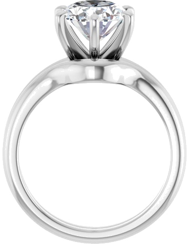 Sužadėtuvių Žiedas „Solitaire“ 14k white gold Oval 10mm x 8mm (7)
